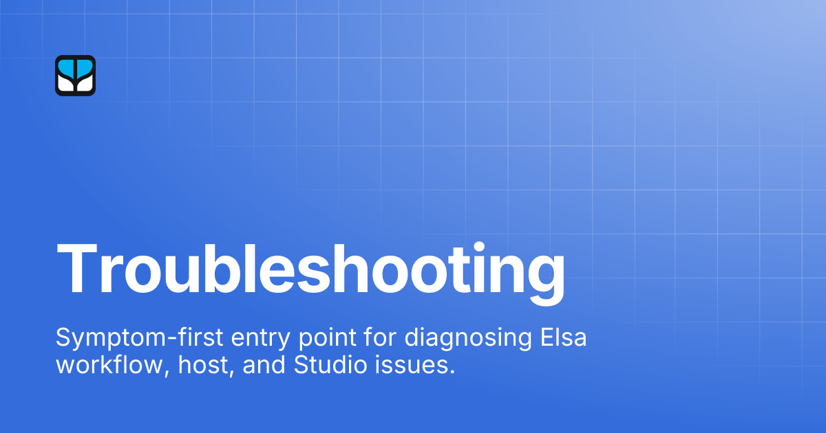 Troubleshooting | Elsa 3