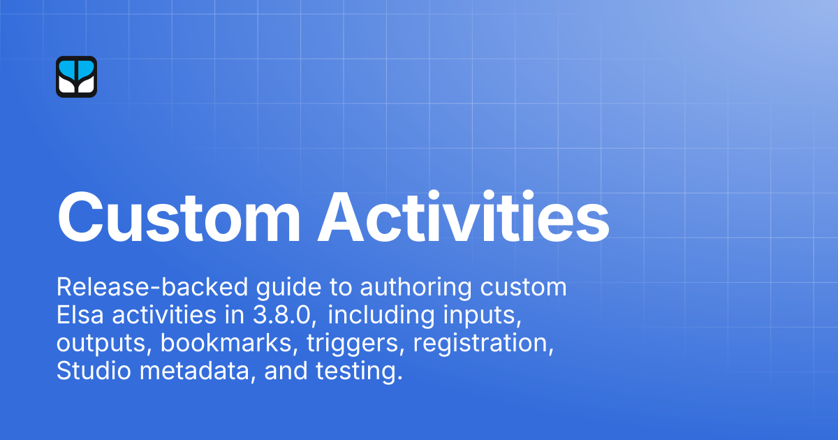 Custom Activities | Elsa 3